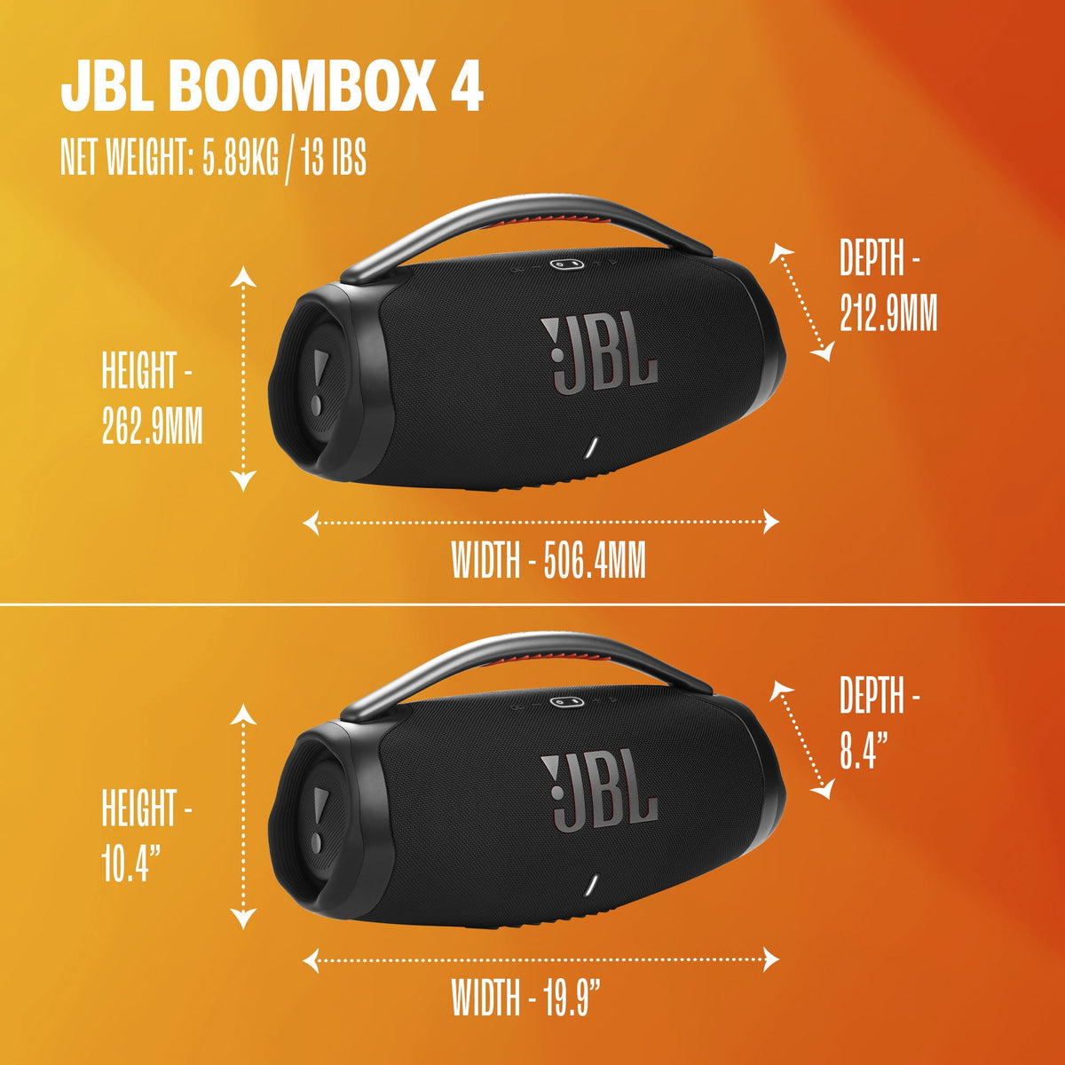 Restored JBL Boombox 4 - Most powerful JBL portable waterproof speaker with massive JBL Pro Sound - Blue (Refurbished)