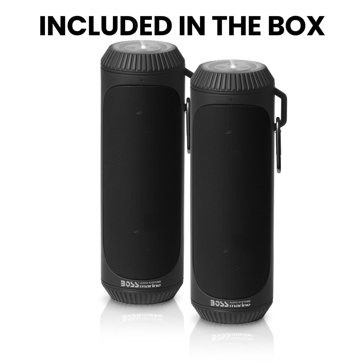 BOSS Audio Systems BOLTBLK Bluetooth Speakers, 1.5” Speakers Built-in Flashlight