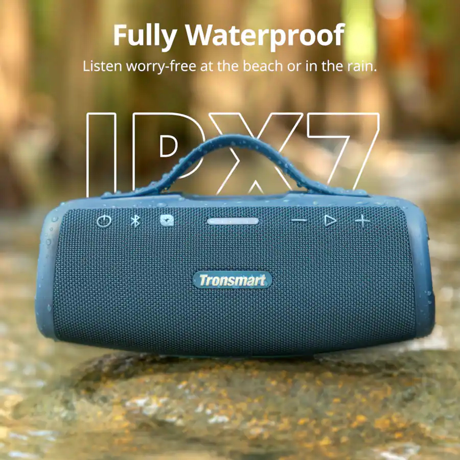 Tronsmart Mirtune S100 Portable Bluetooth Outdoor Speaker, Powerful 50W Sound and Enhanced Bass, 20H Playtime, IPX7 Waterproof-Black
