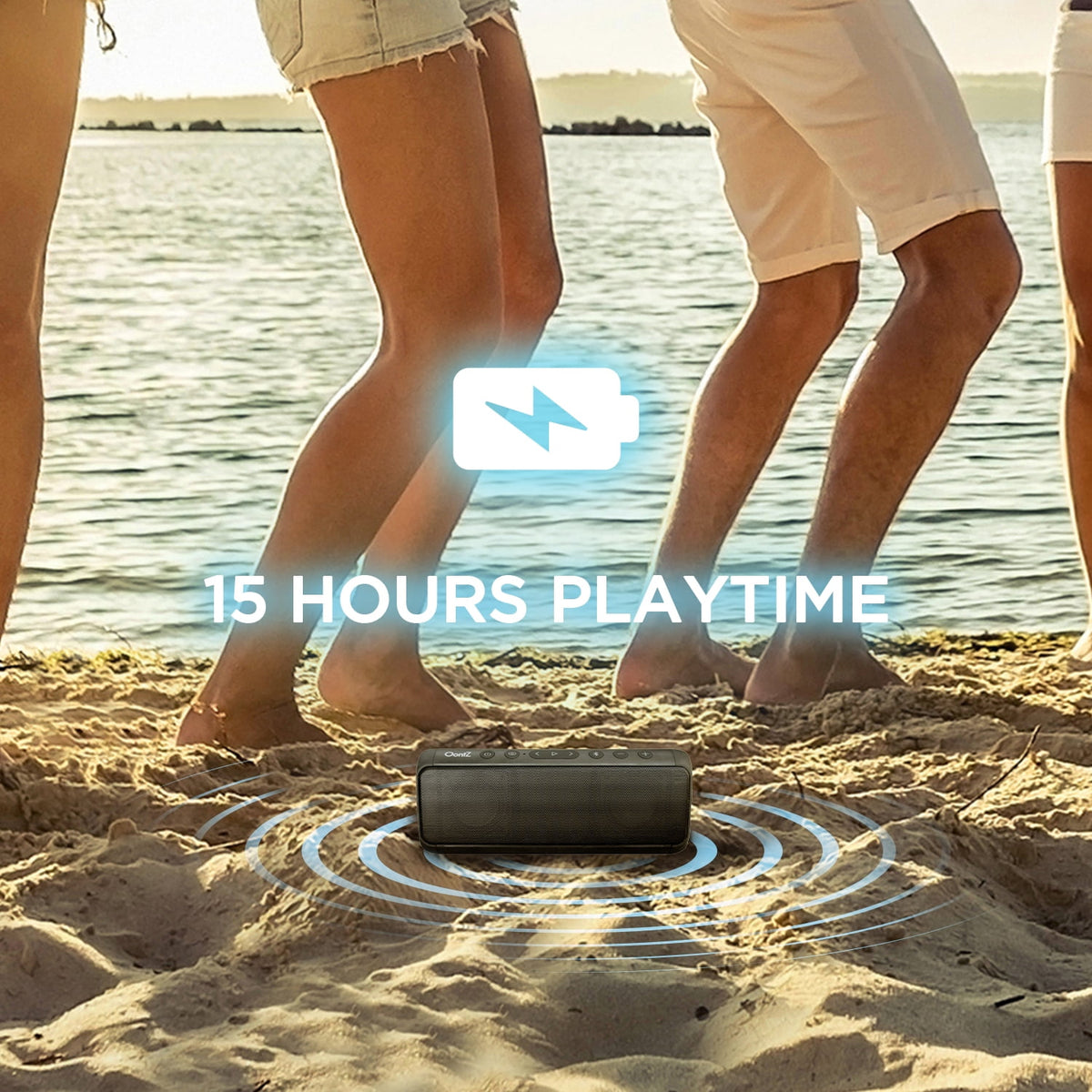 OontZ Angle 3 Pro Boat Waterproof Portable Bluetooth Speaker, H2O Blue