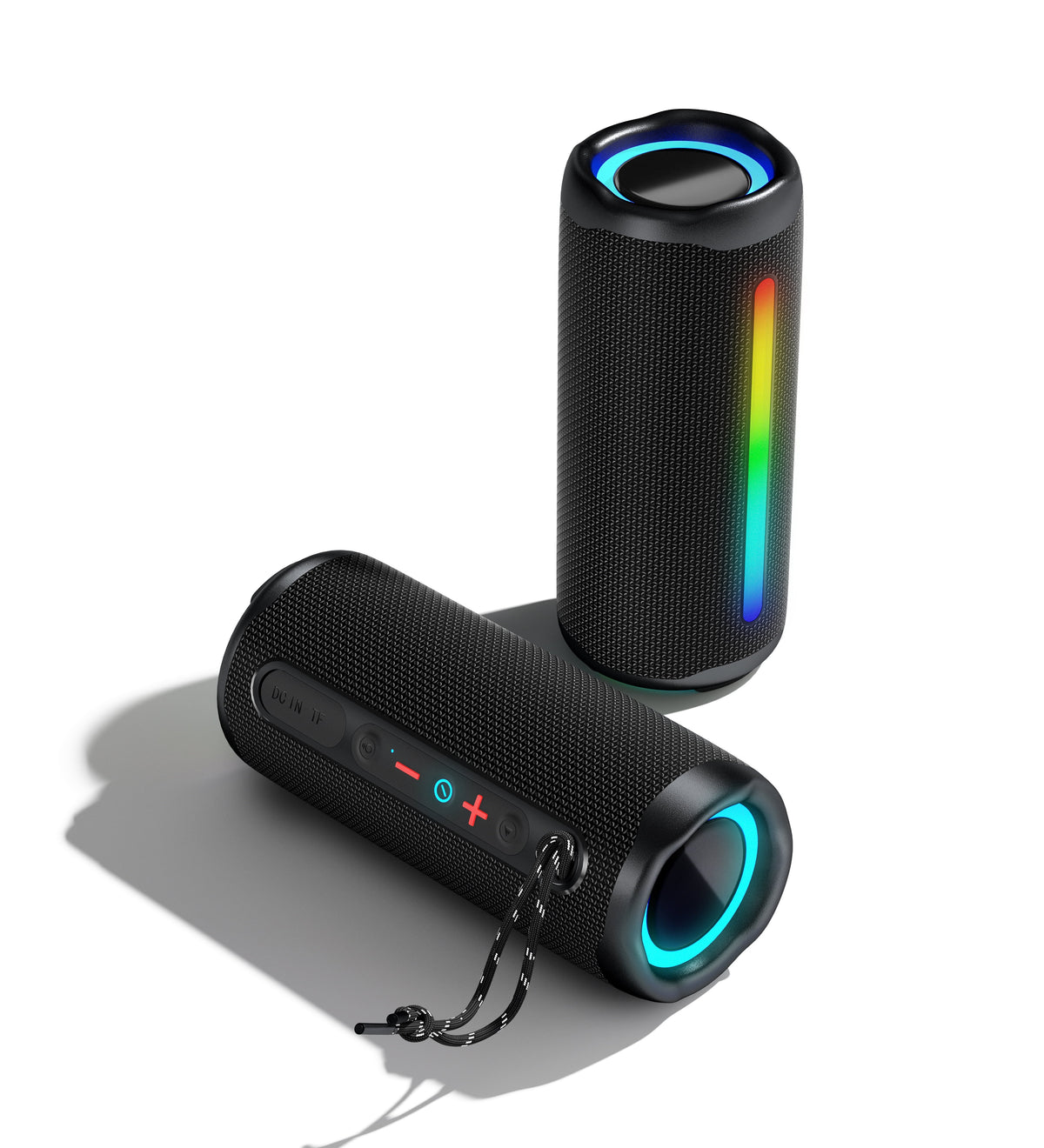 Portable Bluetooth Speaker IPX7 Waterproof,30W Stereo Sound with Multi RGB LED Lights,Bluetooth 5.3, 20H Playtime,TWS Surround Pairing for Home/Outdoor/Party/Beach/Travel/Gifts(Black)