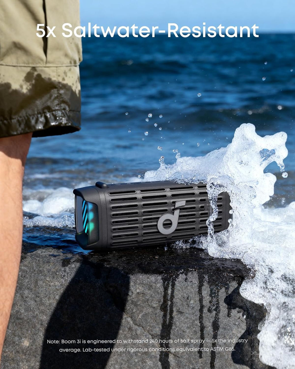 Boom 3i by Anker, Compact Outdoor Speaker, IP68 Waterproof, Floating Playback, Saltwater-Resistant, BassUp 2.0, 50W Portable Speaker, Bluetooth 5.3, 16H, TWS, Kayak/Fishing/Camping