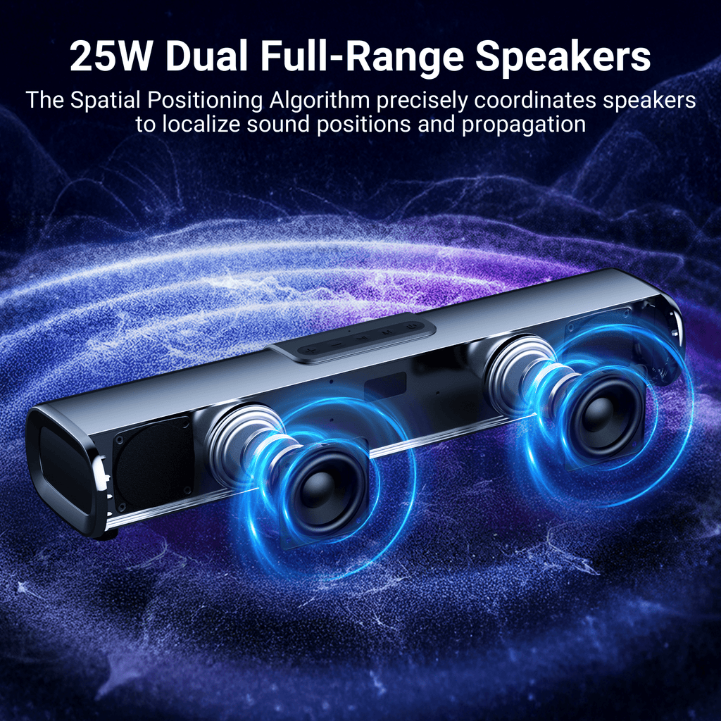 VEAT00L 2.2ch Sound Bar, 100W Bluetooth 5.0 Sound Bars for Smart TV, 3D Surround Sound System with Powerful Bass,Home Theater Speakers with USB/Optical/AUX, TV Speakers Soundbars with Split Design
