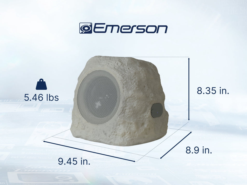 Emerson ERS-1002 Bluetooth Solar Rock Speaker with Multicolor LED Lighting