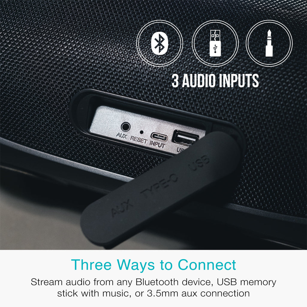 MEE audio partySPKR XL Bluetooth Wireless Speaker with Dynamic LED Lighting (Black)
