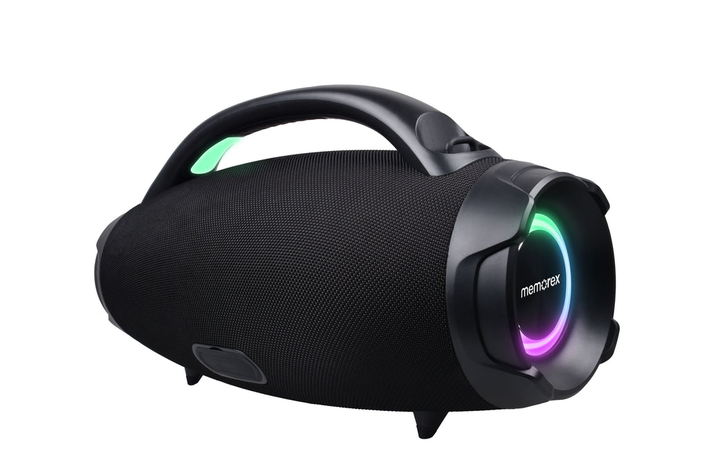 Memorex MX-H3(K) Bluetooth Speaker | 80W Powerful Sound | IP67 Waterproof & Dustproof | TWS Dual Pairing | Super Bass Mode | LED Rhythm Light Show | 8000mAh Battery | Hands-Free Calls (Black)