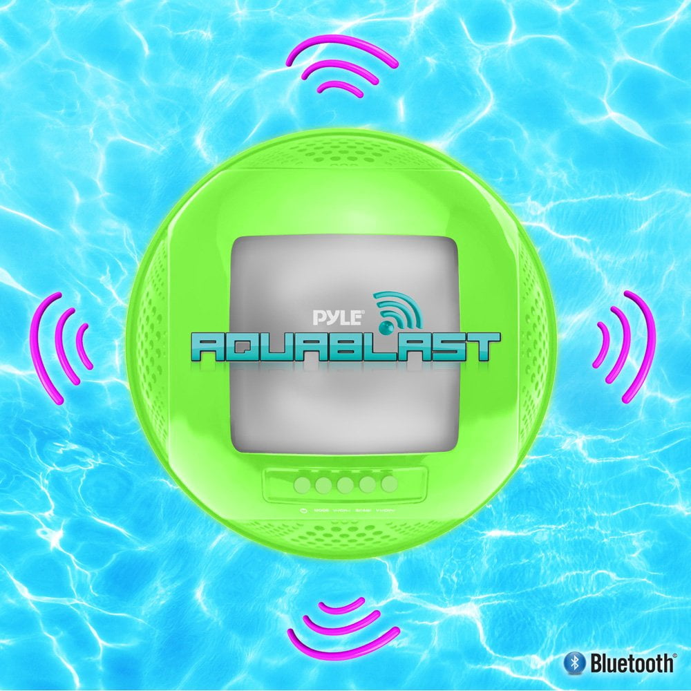 PyleSport PWR90DBK - Aqua Blast Floating Pool Speaker System with Built-in and Wire-less Music Streaming (Black Color)