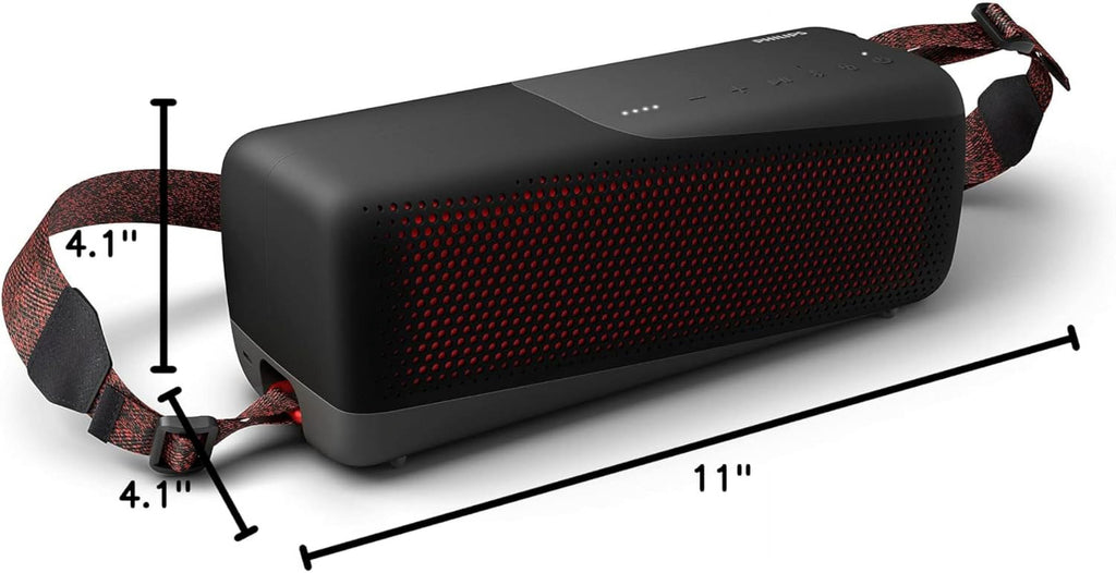 PHILIPS S7807 Wireless Bluetooth Speaker, 7000 Series - 40W Output, IP67 Waterproof, 24-Hour Playtime, Portable with Built-in Microphone, Voice Assistant, USB-C, and Power Bank, Black