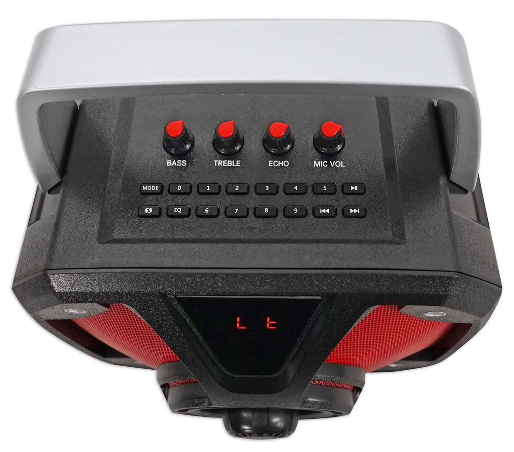 Rockville ROCKBOX 6.5-Inch 100W Portable Rechargeable Bluetooth Speaker, 6000mAh Battery, USB, SD, FM Radio and Mic Input