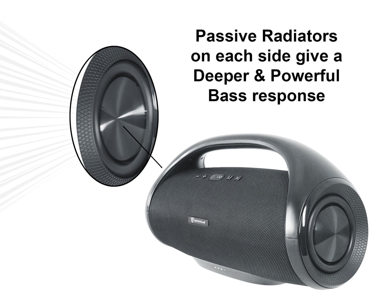 (2) Rockville CANON-XXL Portable Bluetooth Speakers w/Huge Bass+Wireless Linking