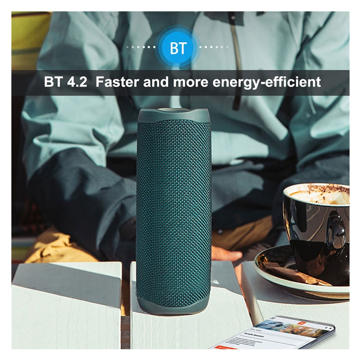Wireless Waterproof Portable Bluetooth Speaker IPX7 Outdoor Travel Party Stereo Bass Music ,Easy to Use