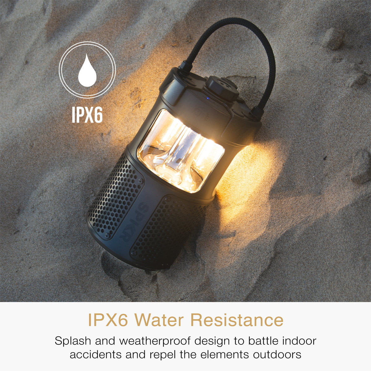 MEE audio lightSPKR Bluetooth Wireless Speaker + Camping Lantern IPX6 Water Resistant (Forest Green)