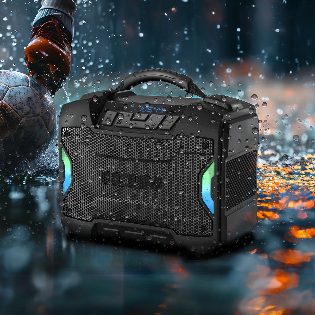 ION Audio Tailgater TD Rugged Bluetooth Portable Speaker, IPX5 Water-Resistant, 1 Speaker, Black