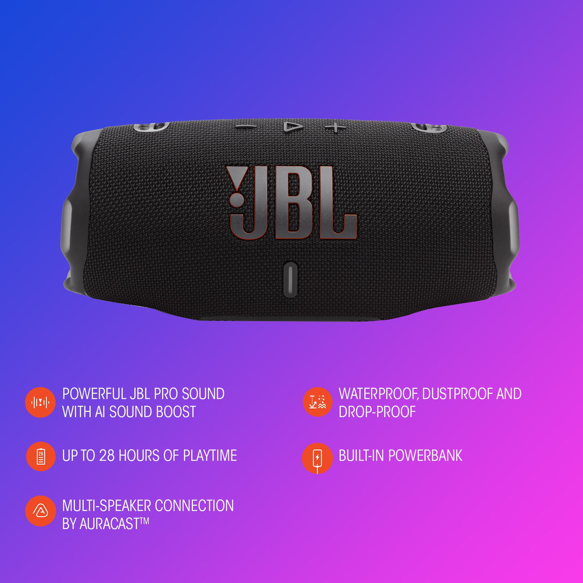 JBL Charge 6 - Portable waterproof and drop-proof Bluetooth speaker - Turquoise
