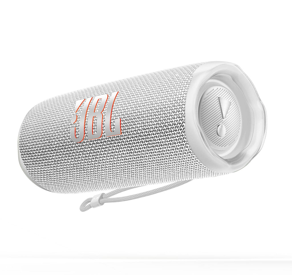 JBL Flip 6 White Portable Bluetooth Speaker and divvi! Case Bundle