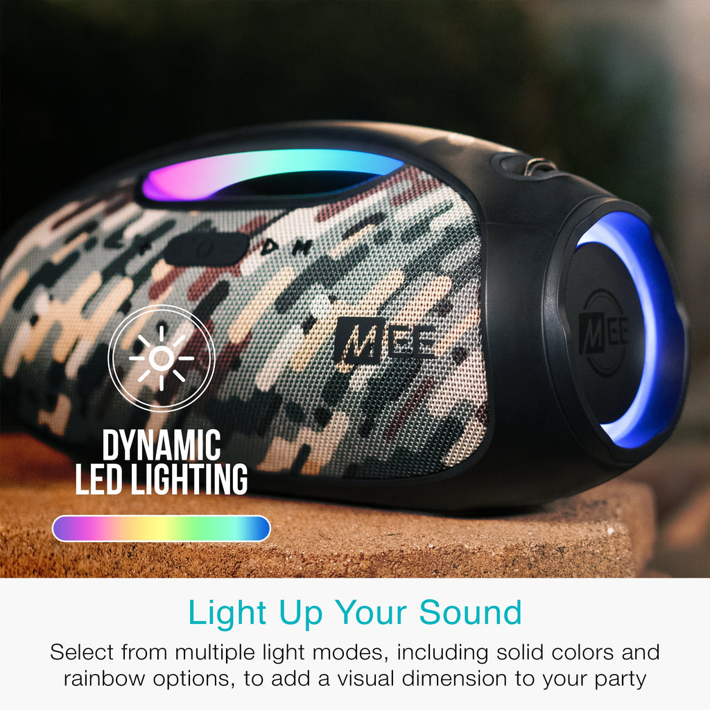 MEE audio partySPKR XL Bluetooth Wireless Speaker with Dynamic LED Lighting (Black)