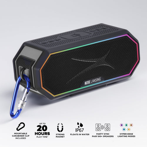 Altec Lansing Hydra Blast 2.0 LED Lighting Floatable Waterproof Wireless Magnetic Bluetooth Portable Speaker