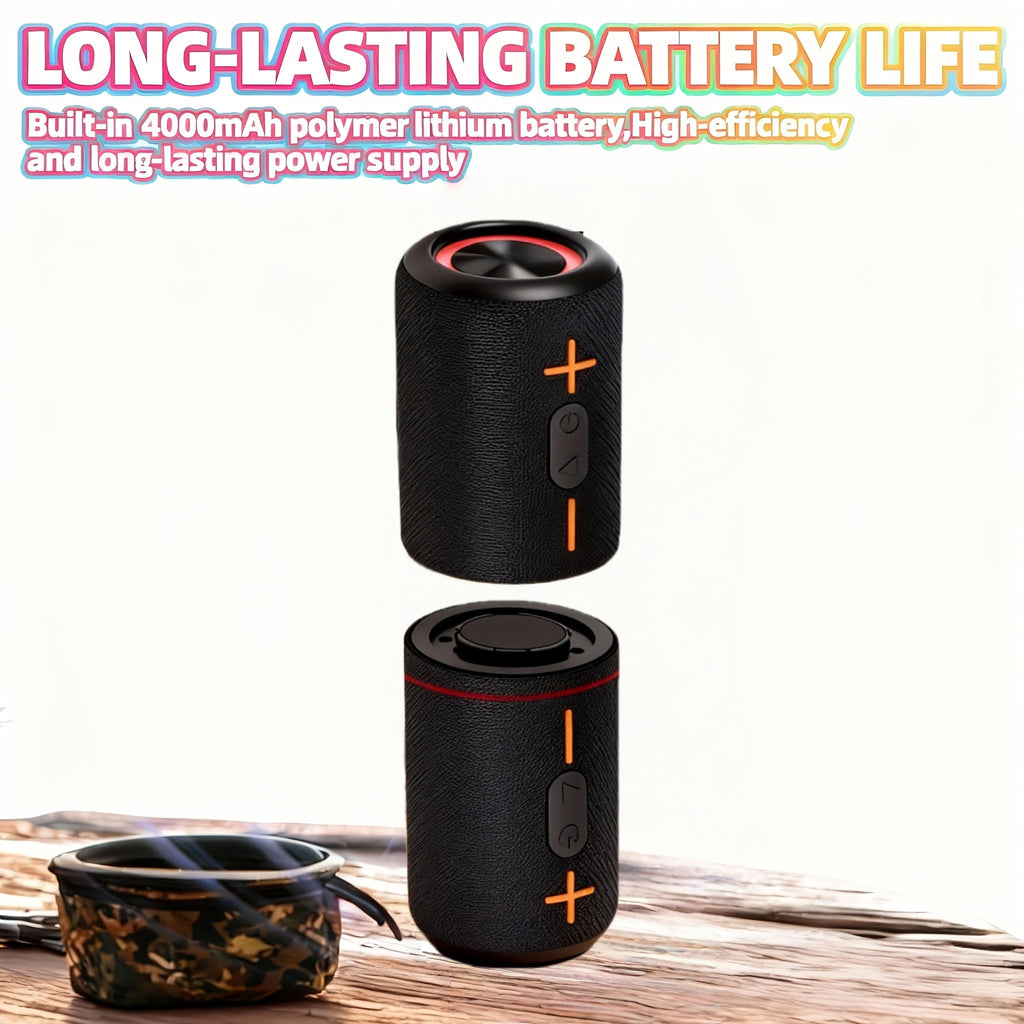 Rotary Buckle Wireless Speaker with RGB Light - Dual-Mode Battery/USB, Stereo Pairing for Indoor Outdoor Party Office Home