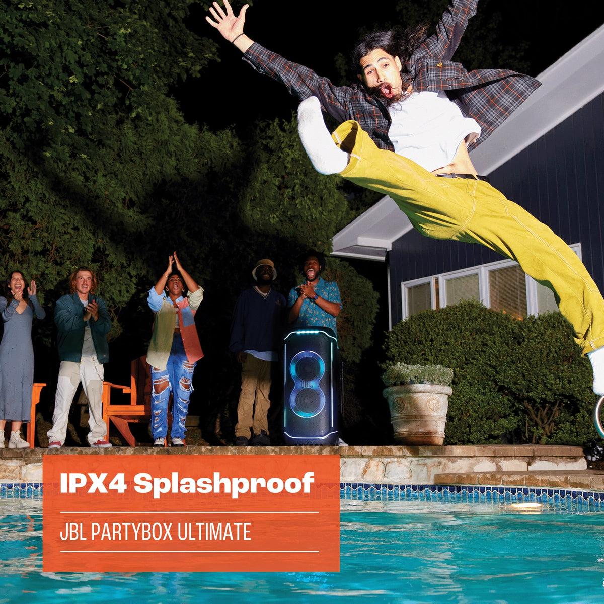 JBL PartyBox Ultimate - Massive party speaker with powerful sound, multi-dimensional lightshow, and splashproof design. - Black