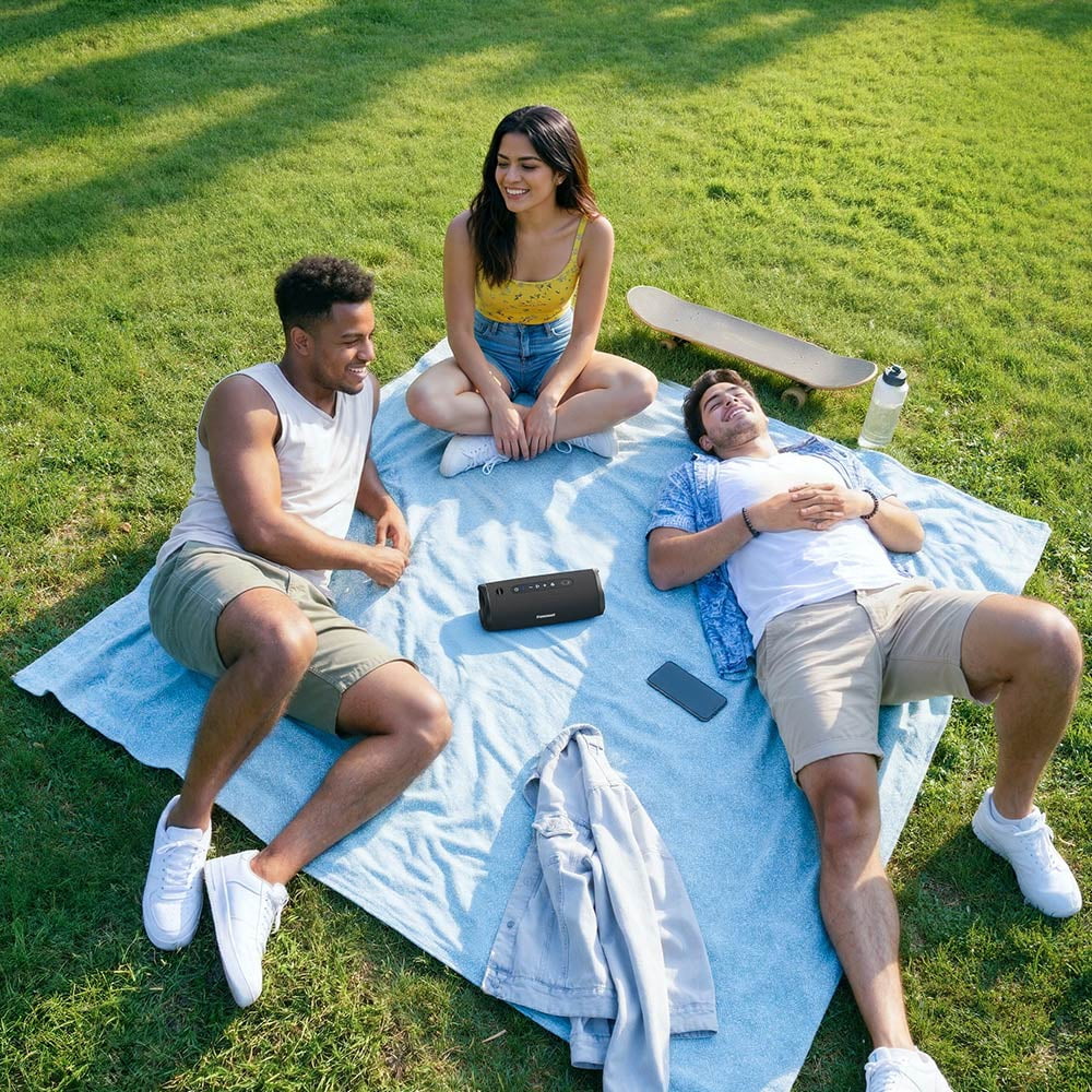Tronsmart Mirtune C3 Plus Portable Bluetooth Speaker, IPX7 Waterproof, Auracast Multi-Speaker Sync, App Custom EQ, Detachable Lanyard for Camping Beach Pool，Blue