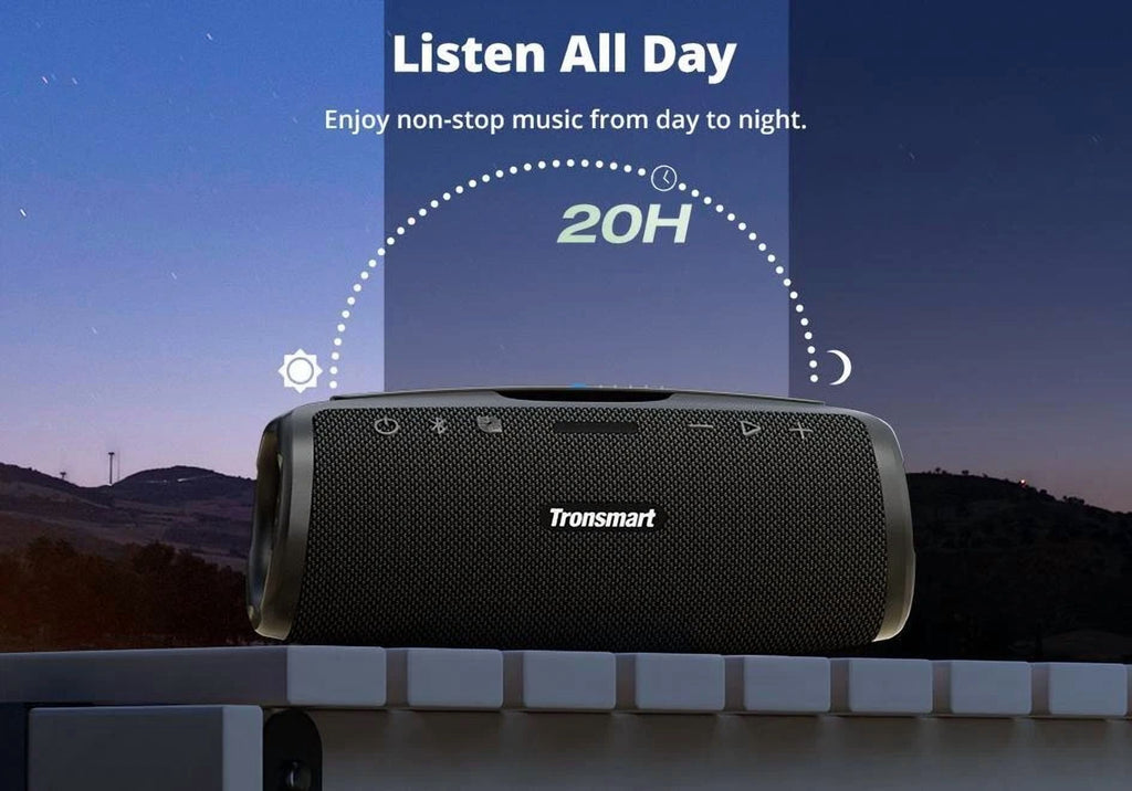 Tronsmart Mirtune S100 Portable Bluetooth Outdoor Speaker, Powerful 50W Sound and Enhanced Bass, 20H Playtime, IPX7 Waterproof-Black