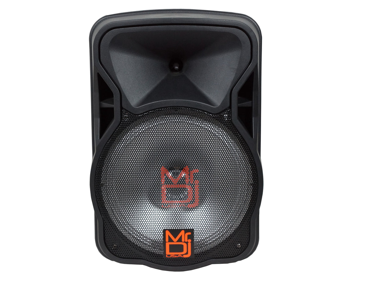 Mr. Dj DJ12BAT+ 12" Portable Bluetooth Speaker12" Portable Trolley PA DJ Active Powered Bluetooth TWS Speaker 3000 Watts LCD/MP3/USB/micro SD