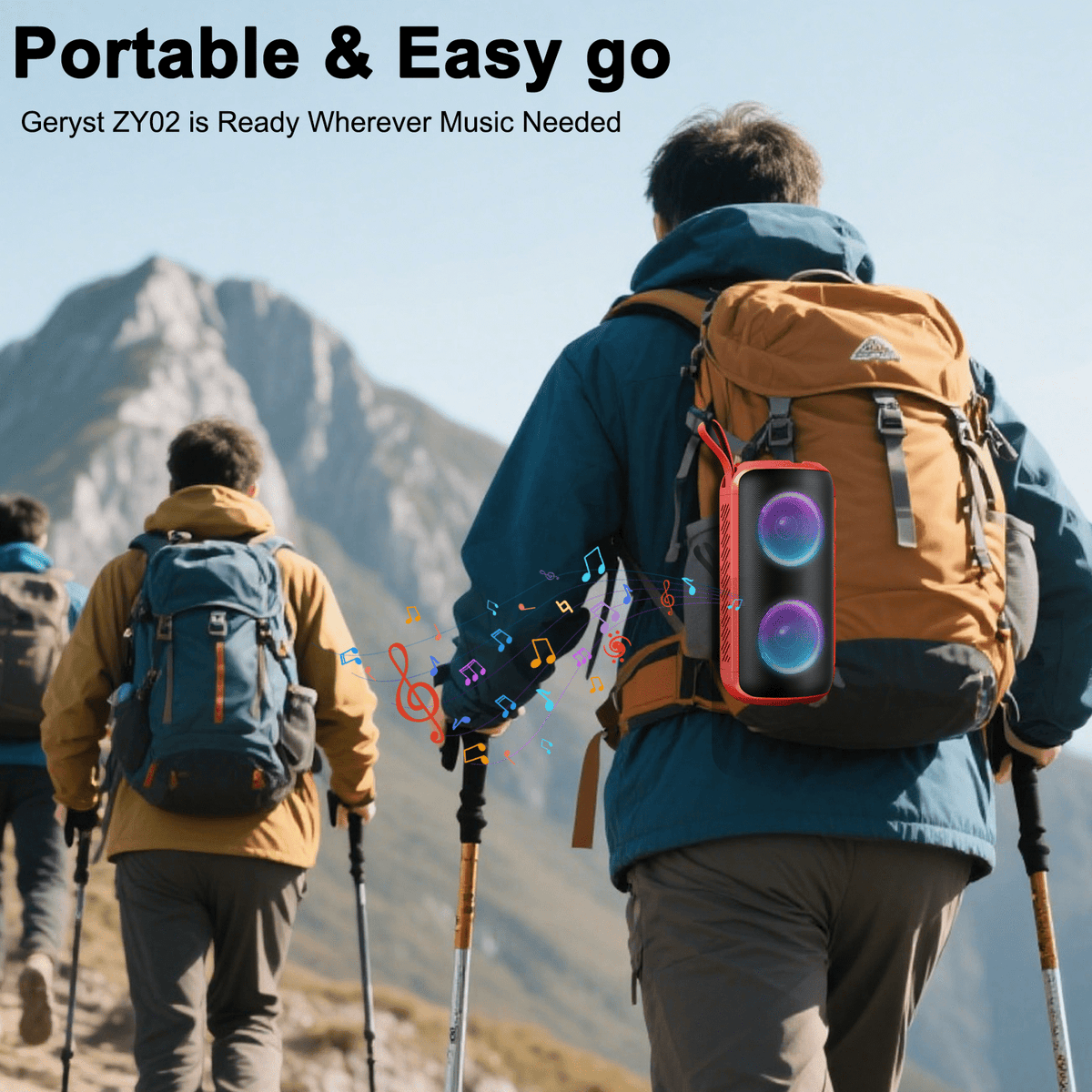 Portable Bluetooth Speaker, Bluetooth 5.3 Speaker Wireless, IPX7 Waterproof Outdoor Speaker, 24W Powerful Loud Stereo Sound, 12H Playtime, 7 Colorful Rgb Lights for Outdoor/Home/Party, Gift Ideas