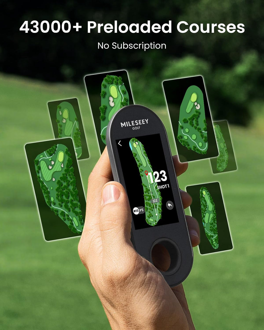 MiLESEEY GeneSonic Pro Golf Speaker with Detachable GPS Rangefinder Handheld, 43000+ No Subscription Preloaded Courses, View & Audible Distances,Touchscreen, 15H Battery, Magnetic, Waterproof