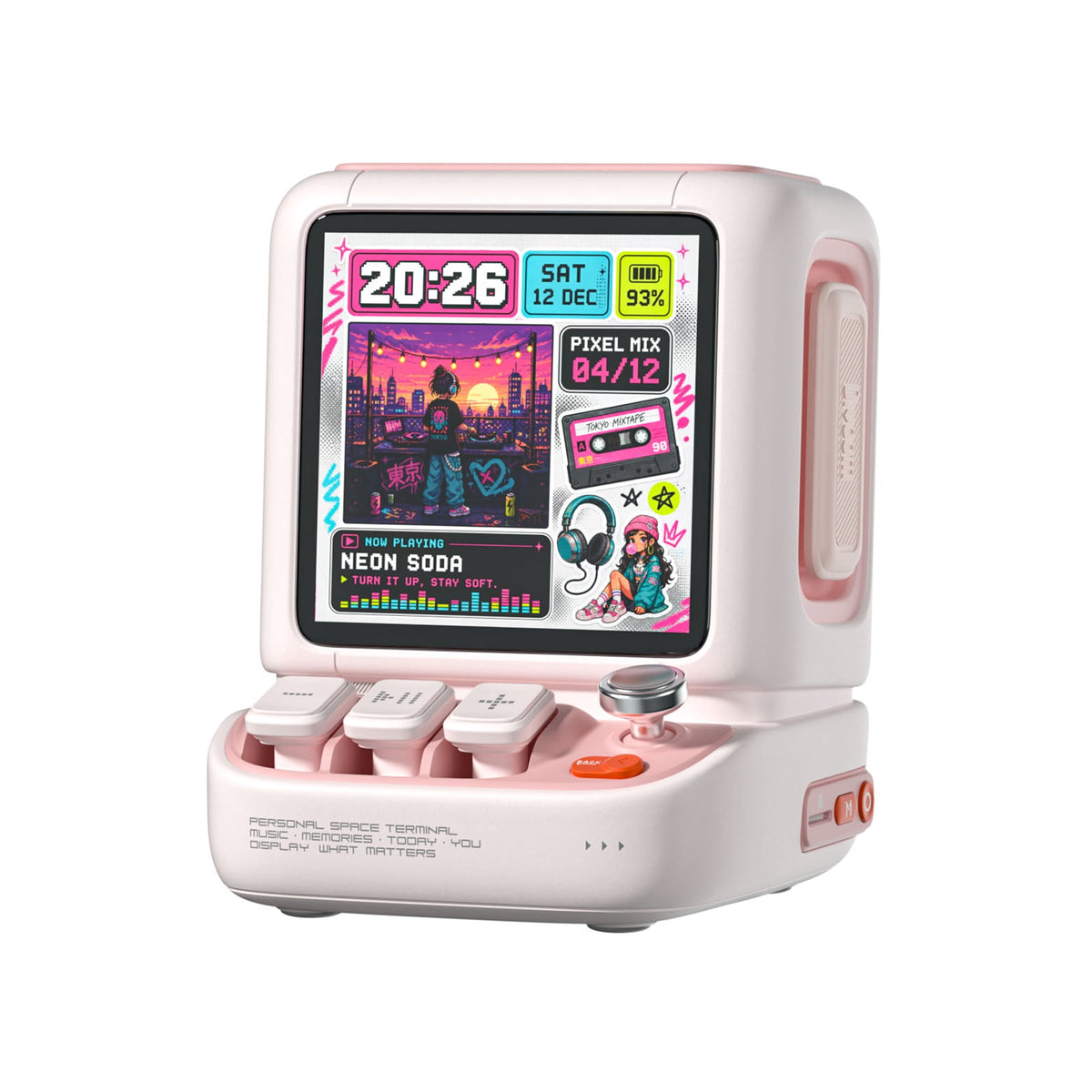 Divoom AstroToo Smart Pixel Art Bluetooth Speaker with App-Controlled Display, Digital Photo Frame, Desk Clock and 5000mAh Battery, Pink