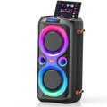 Party Bluetooth Speakers with Bass, 160W Big Speakers with Lights Microphone Input and Long Lasting Battery