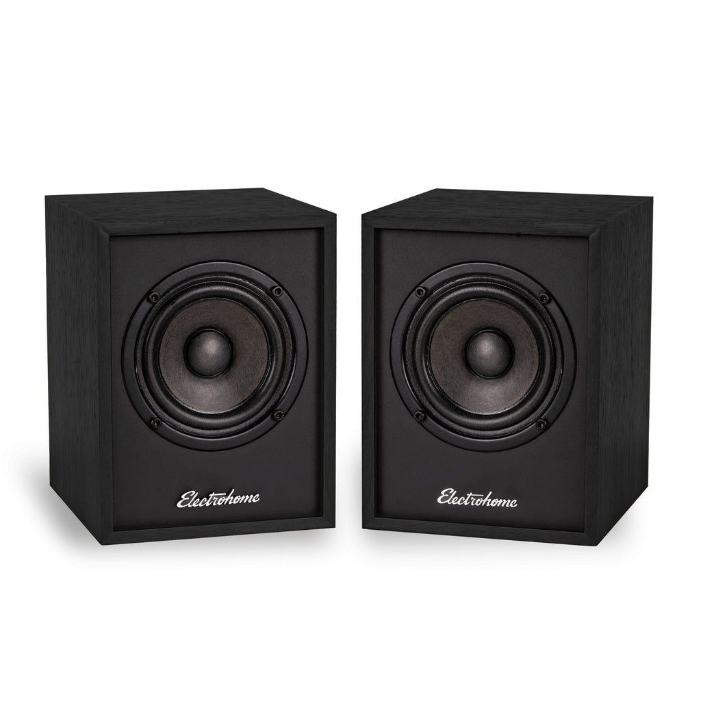 Electrohome Huntley Powered Bookshelf Speakers with Built-in Amplifier and 3" Drivers for Turntable, TV, PC and Wireless Music Streaming featuring Bluetooth 5, RCA and Aux (EB10B)