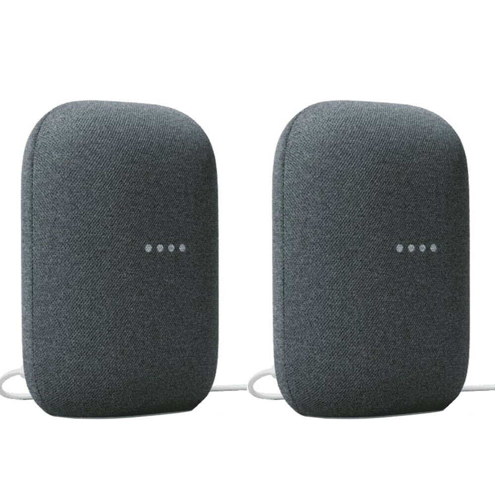 Google Nest Audio Smart Speaker Charcoal Surround Sound (GA01586-US) - (2-Pack)