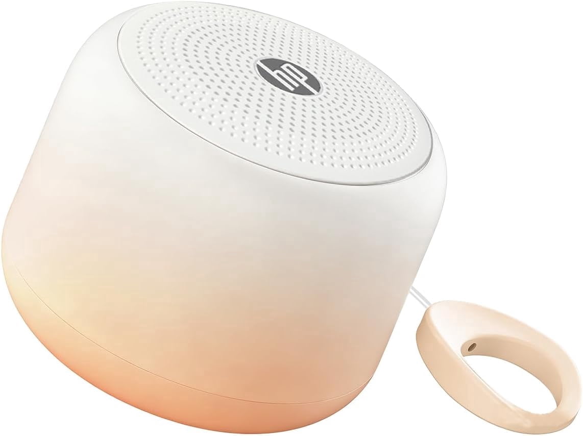 HP Portable Bluetooth Speaker with HiFi Deep Bass, IPX7 Waterproof Mini Wireless Speaker, 15H Battery, TWS Pairing for Outdoor and Home, Milk Tea