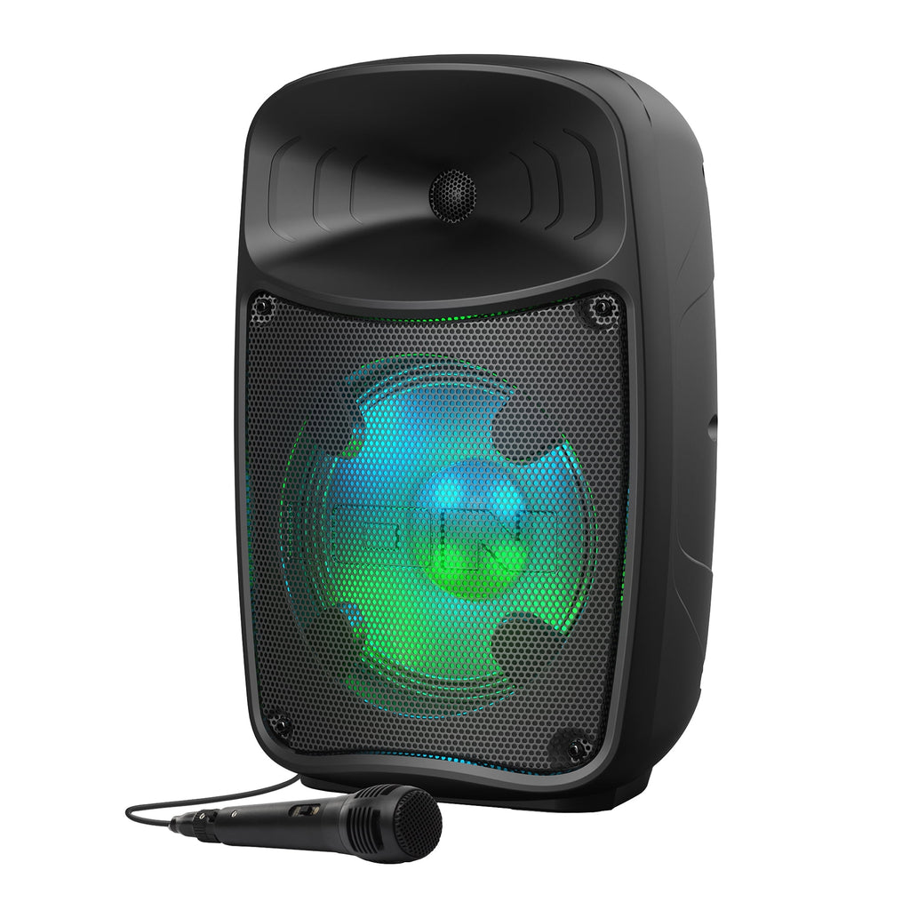 ION Pro Glow Express Portable Bluetooth PA Speaker with Lights, Sonic Wide Audio, and Microphone, Black