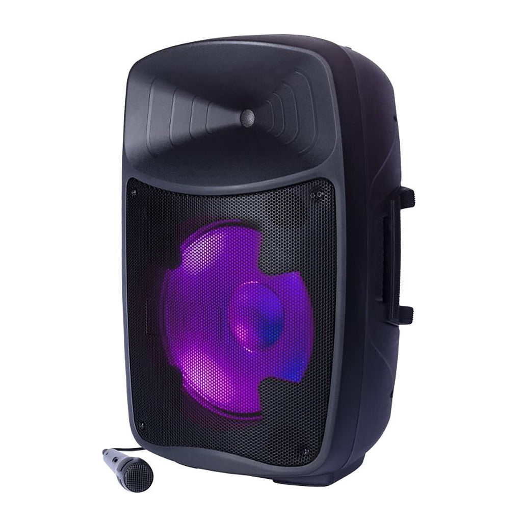 ION Pro Glow Ultra High-Power Portable Bluetooth PA Speaker with Lights, Sonic Wide Audio, and Microphone, Black