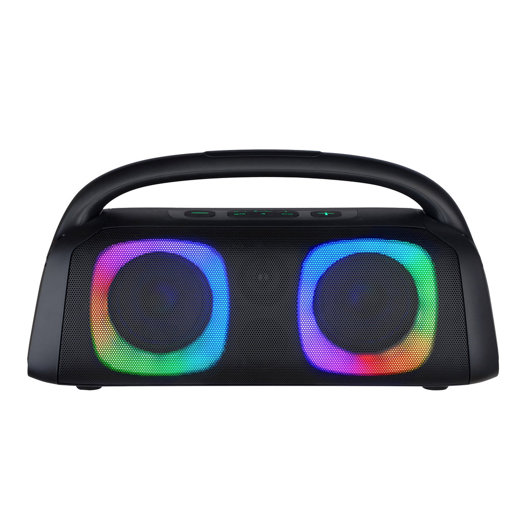 IQ Sound Bluetooth Boom Box Speaker with FM Radio, RGB Light Show, and Remote, True Wireless, Black, IQ-3540BT, IQ-3540BT