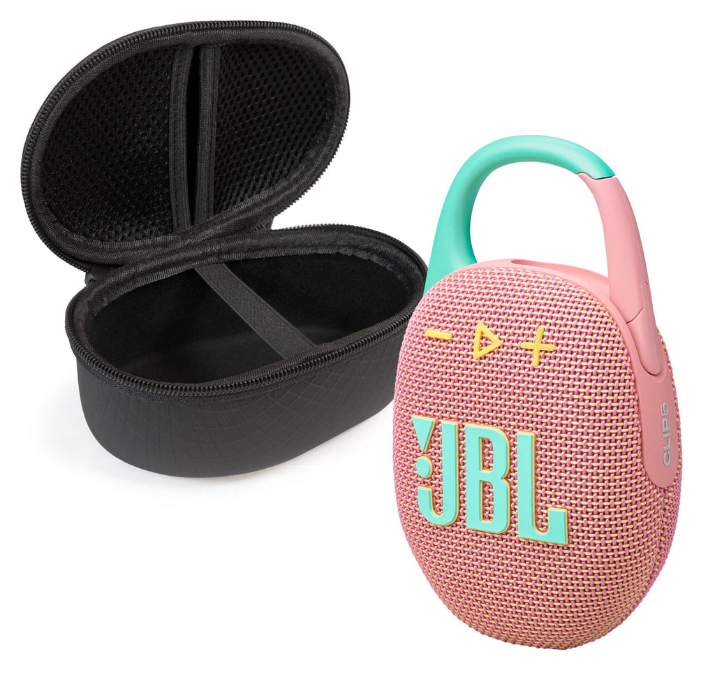 JBL Clip 5 Bluetooth Speaker and divvi! Protective Case Bundle - Pink