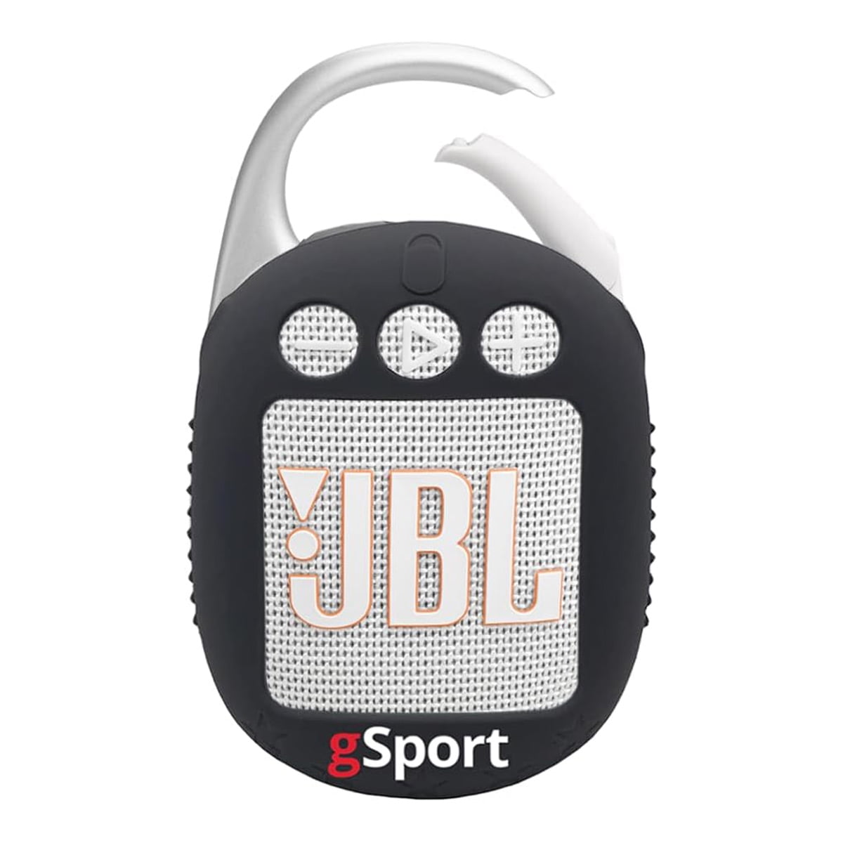 JBL Clip 5 Ultra Portable Bluetooth Speaker with gSport Silicone Sleeve (White)