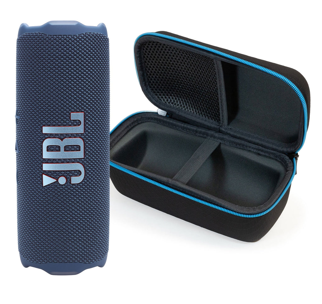 JBL FLIP 7 Bluetooth Speaker & divvi! Premium Hard Case Kit - Blue