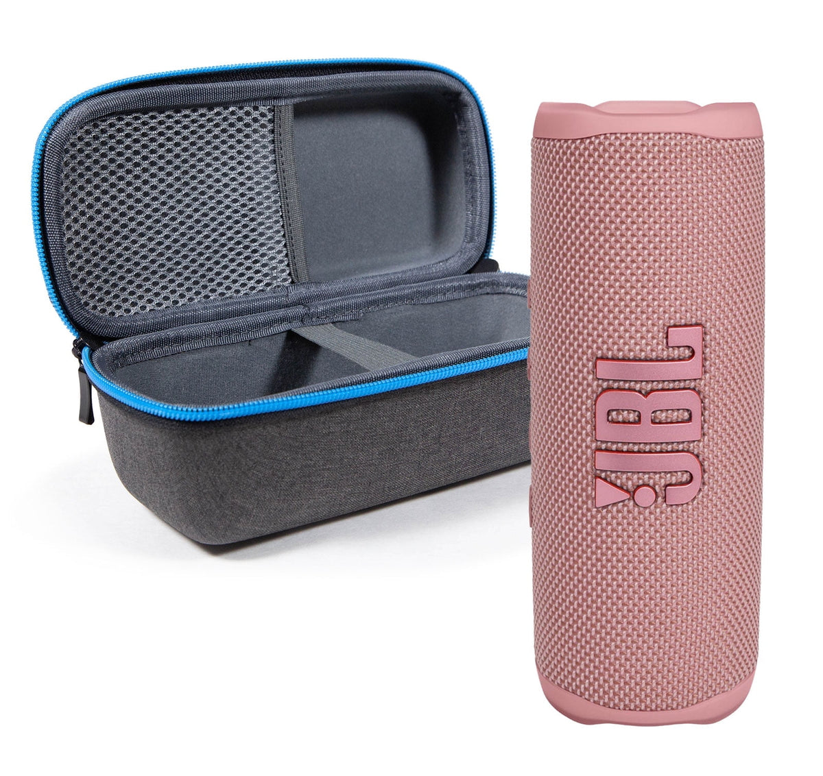 JBL Flip 6 Pink Portable Bluetooth Speaker and divvi! Case Bundle