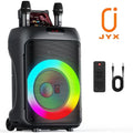 JYX Large Party Speaker, 120W Subwoofer Outdoor Speaker Bluetooth with Wheels, Dual 12'' Subwoofer Deep Bass