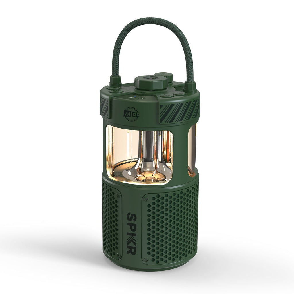 MEE audio lightSPKR Bluetooth Wireless Speaker + Camping Lantern IPX6 Water Resistant (Forest Green)