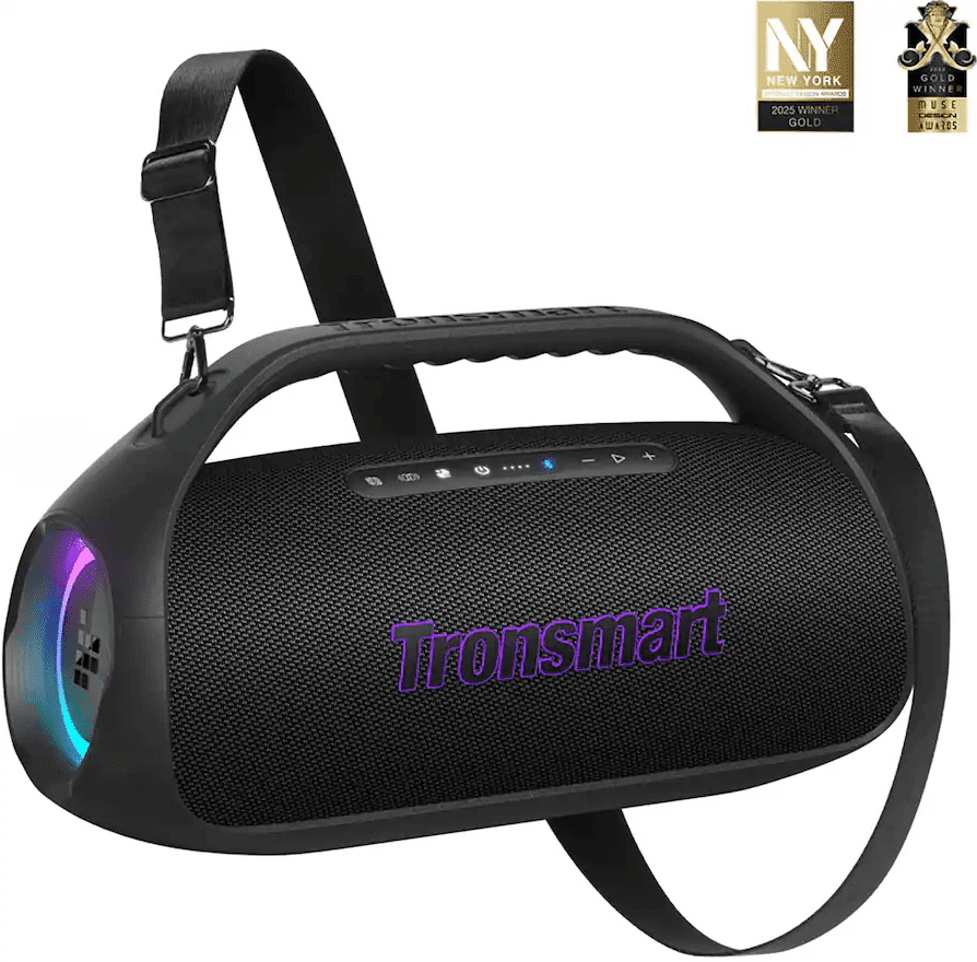 Outdoor Portable Bluetooth Speaker, 90W Loud Sound, Waterproof Outdoor Party Speaker with TWS Stereo, 26H Playtime, LED Lights Wireless Speaker for Beach Camping Backyard