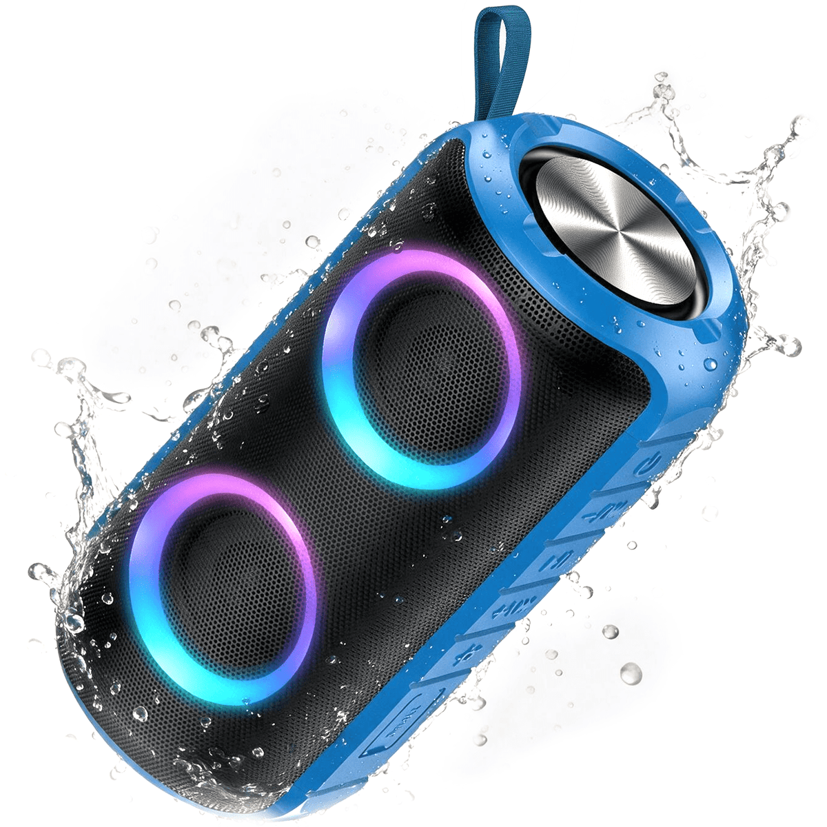 Portable Bluetooth Speaker, Bluetooth 5.3 Speaker Wireless, IPX7 Waterproof Outdoor Speaker, 24W Powerful Loud Stereo Sound, 12H Playtime, 7 Colorful Rgb Lights for Outdoor/Home/Party, Gift Ideas