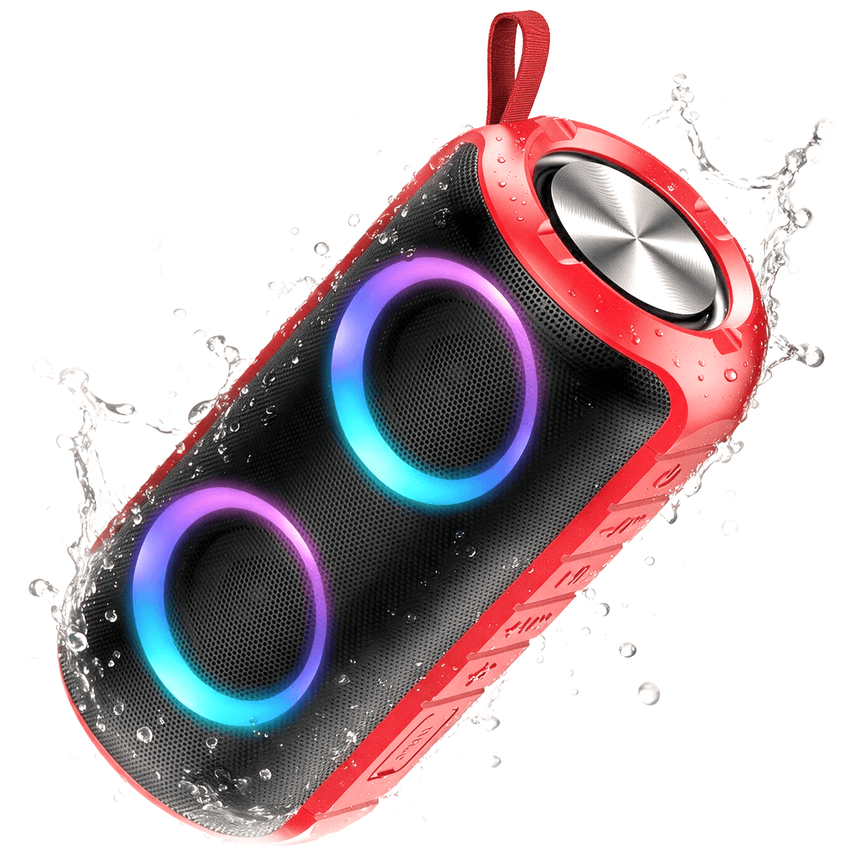 Portable Bluetooth Speaker, Bluetooth 5.3 Speaker Wireless, IPX7 Waterproof Outdoor Speaker, 24W Powerful Loud Stereo Sound, 12H Playtime, 7 Colorful Rgb Lights for Outdoor/Home/Party, Gift Ideas