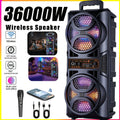Portable Large Speaker with Subwoofer & Microphone for Karaoke, BT/USB/TF/AUX/FM/TWS Compatible, USB PartyBox with LED, for Parties, Theater, Ideal Gift for Birthdays & Christmas