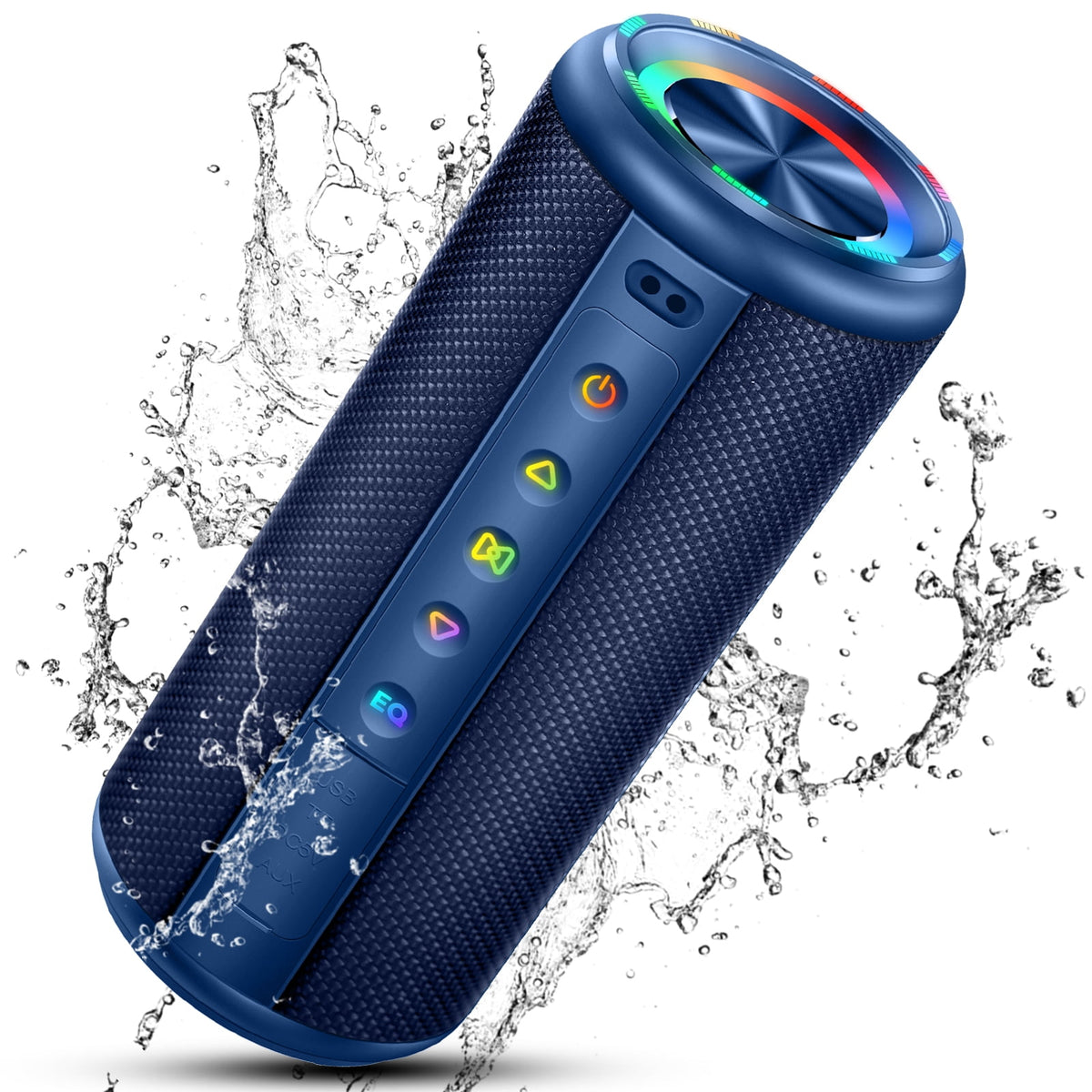 Portable Bluetooth Speaker, Bluetooth 5.4 Wireless Speaker, IPX7 Waterproof Outdoor Speaker with RGB Party Lights, 20W Stereo Sound, 20H Playtime, TWS Pairing for Camping, Beach, Home Party
