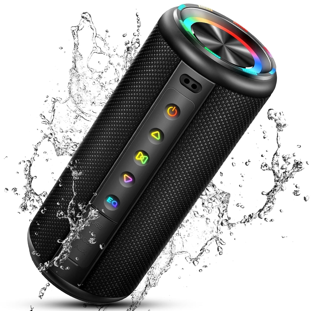 Portable Bluetooth Speaker, Bluetooth 5.4 Wireless Speaker, IPX7 Waterproof Outdoor Speaker with RGB Party Lights, 20W Stereo Sound, 20H Playtime, TWS Pairing for Camping, Beach, Home Party