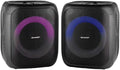 Sharp 8" Bluetooth Party Speaker 2-Pack – 400W Peak Power, LED Lights, 12-Hour Battery, TWS Stereo – PS-916