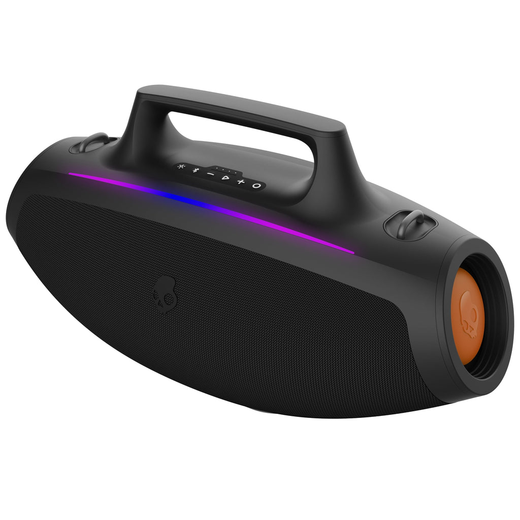 Skullcandy Barrel Bluetooth Boombox Party Speaker, Water-Resistant Portable Speaker, LED Lightshow Mode, 12 Hour Battery, Multi-Link
